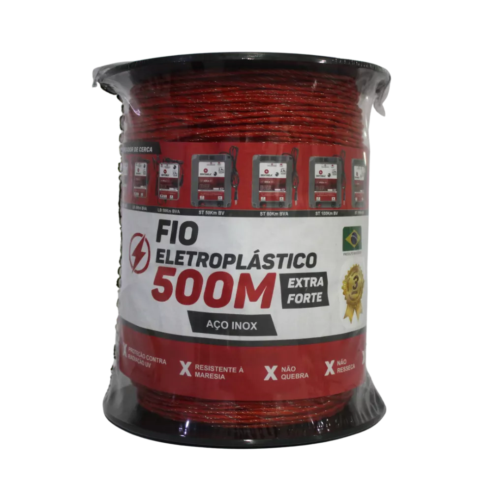 CUERDA ELETROPLASTICA INOXIDABLE 500M, 1505, SENTINELA