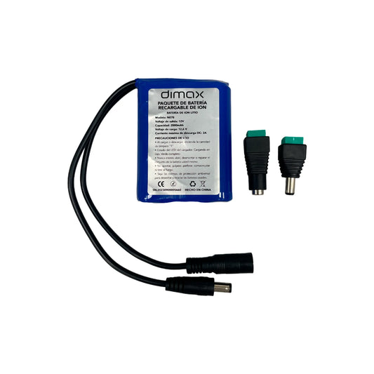 BATERIA DE LITIO CON CONECTOR *12V2A, N078, DIMAX