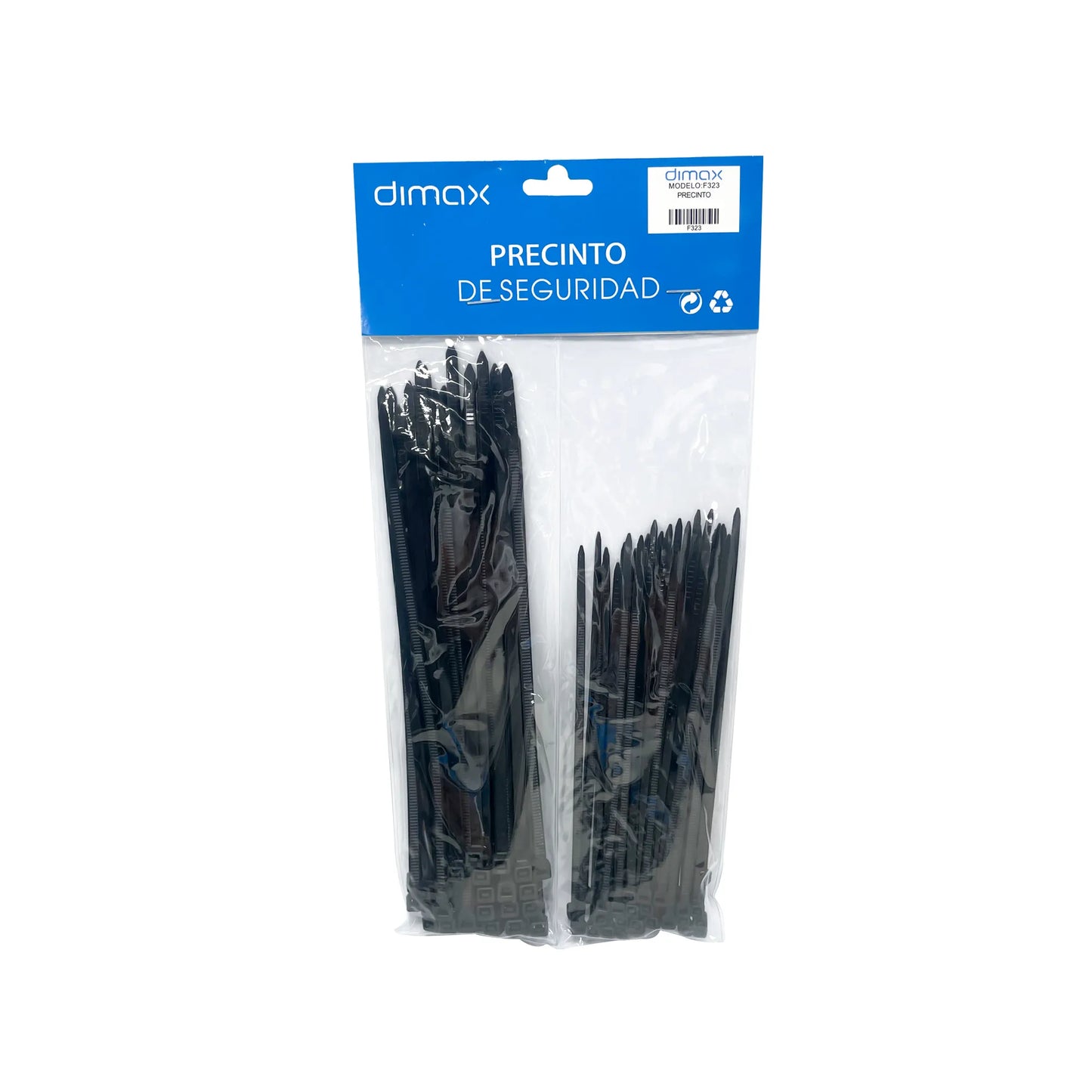 PACK DE PRECINTOS COLOR NEGRO, F323, DIMAX