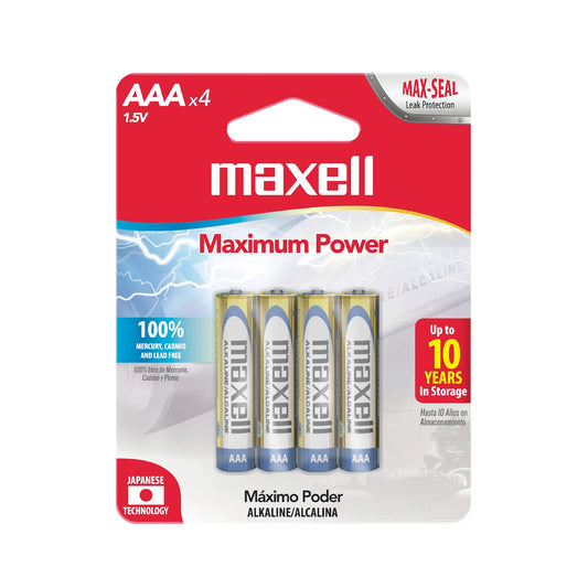 LR03 BATERIAS ALCALINAS AAA PACK 4UND, 723865, MAXELL