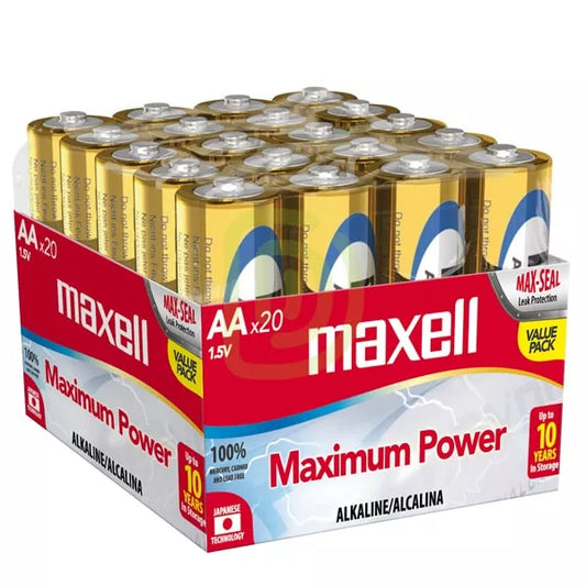 LR06 BATERIAS ALCALINAS AA PACK 20UND, 723453, MAXELL