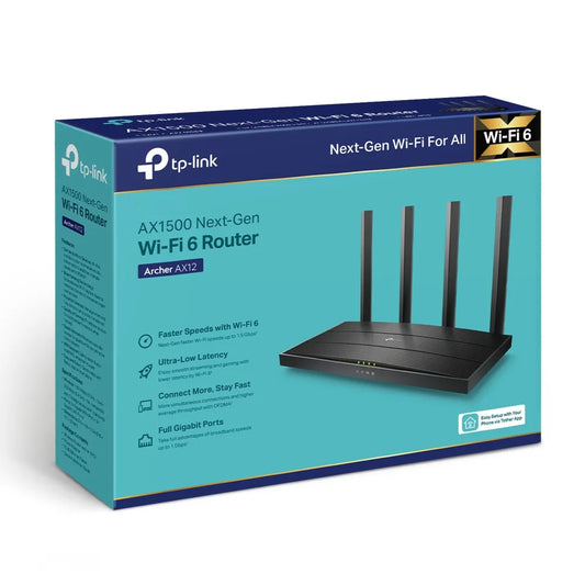 ROUTER INALAMBRICO WIFI 6* ARCHER AX1500, Archer AX12, TP-LINK