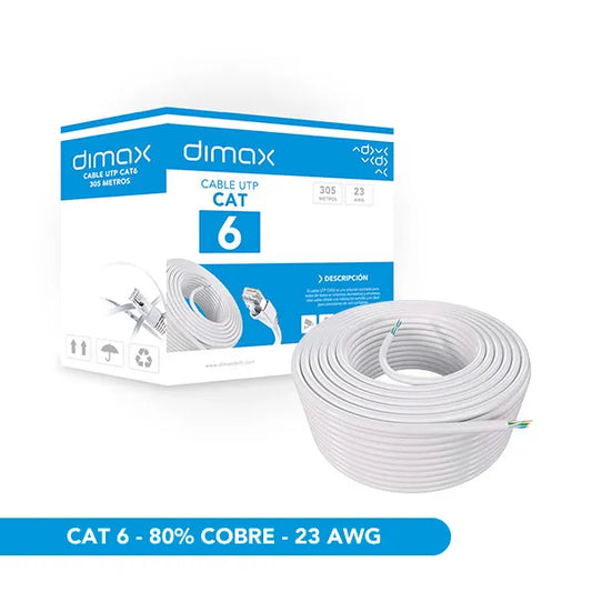 CABLE UTP CAT6 80% COBRE BLANCO 305M, C723, DIMAX