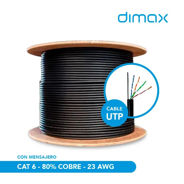 CABLE UTP CAT6 80% COBRE OUT MENSAJER, C725, DIMAX