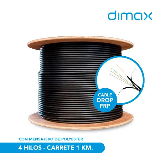 CABLE DROP FRP 4 HILOS CON MENSAJERO*1KM, C742, DIMAX