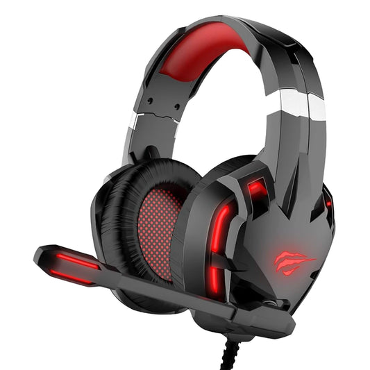 AUDIFONOS GAMER NEGRO+ROJO, H2001U, HAVIT