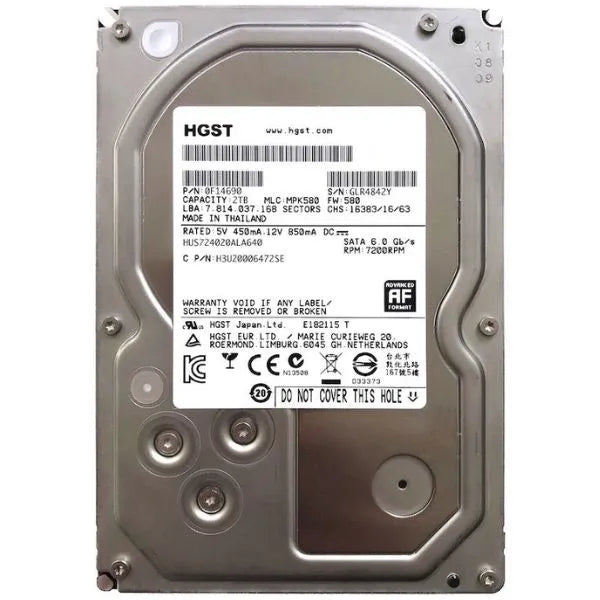 DISCO DURO NEW PULL 2TB HITACHI, HUS724020ALA640, SEAGATE