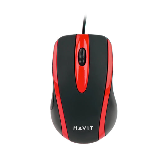 MOUSE USB HAVIT COLOR NEGRO-ROJO, HV-MS753-B/R, HAVIT