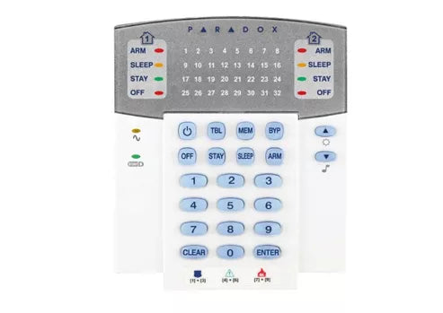 TECLADO DE ALARMA LED, 32 ZONAS, K32LED, PARADOX