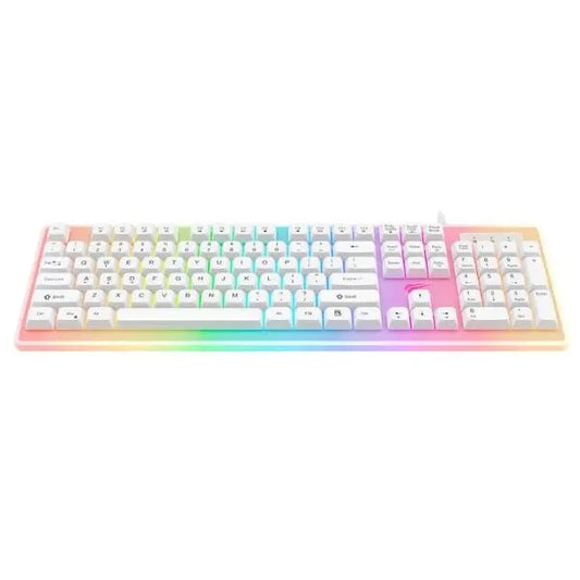 TECLADO GAMER RGB BLANCO, KB876L-W, HAVIT