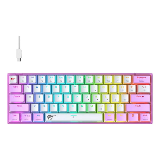 TECLADO GAMER RGB PURPURA+BLANCO, KB877L-PRWH, HAVIT