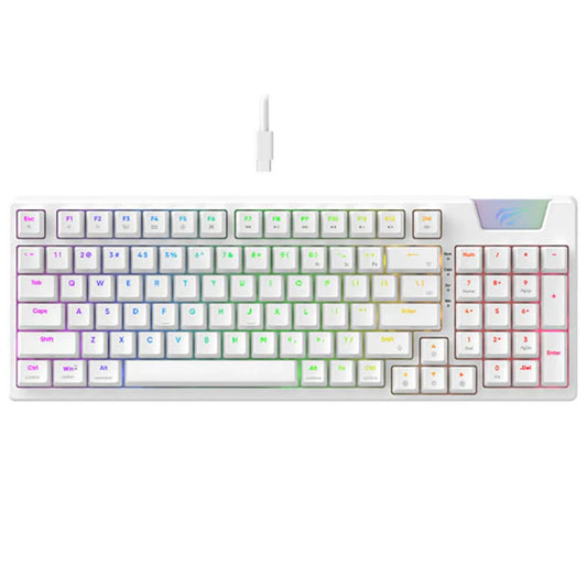 TECLADO MECANICO RGB BLANCO, KB885L-WH, HAVIT