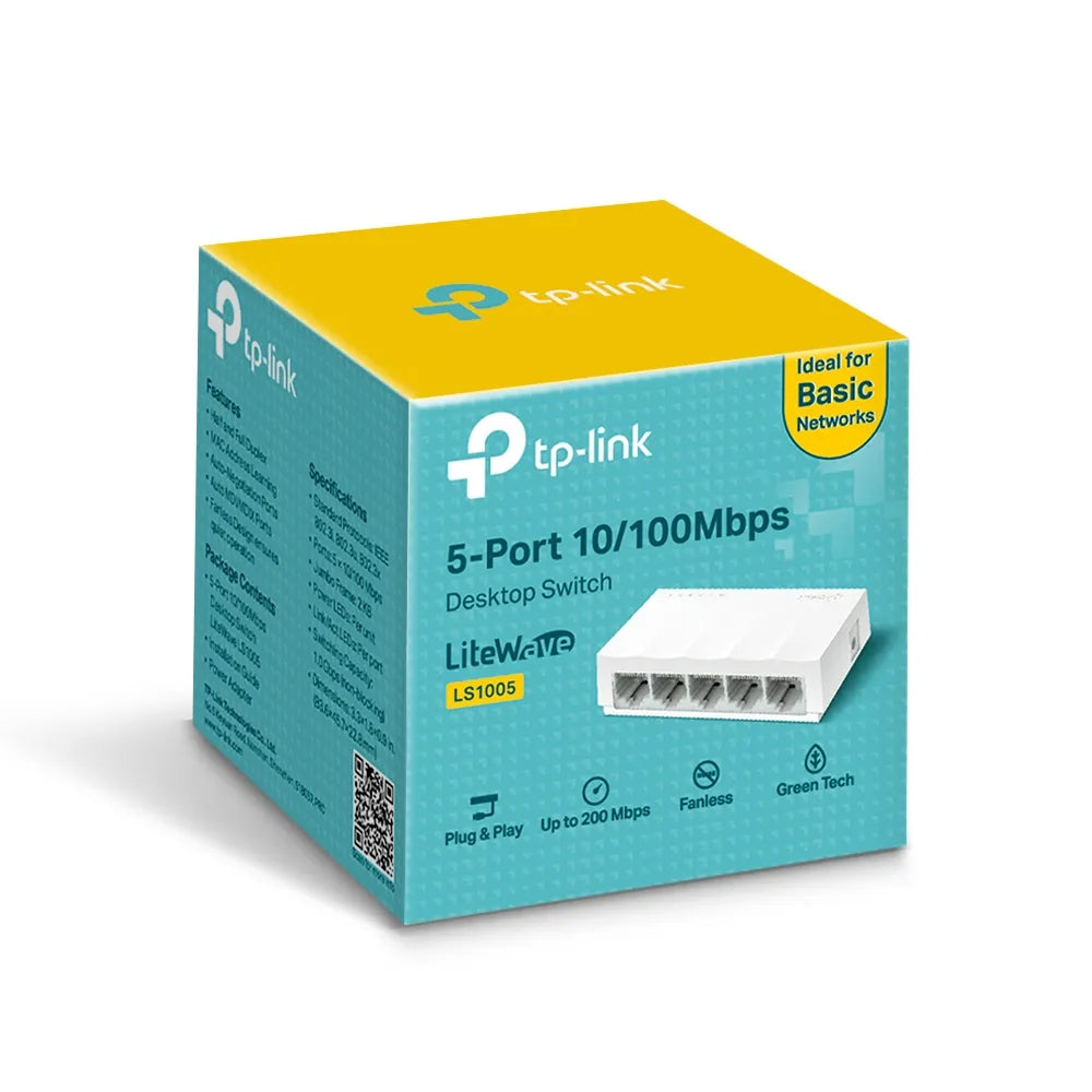 SWITCH LITE WAVE 5 PUERTOS ETHERNET*, LS1005, TP-LINK