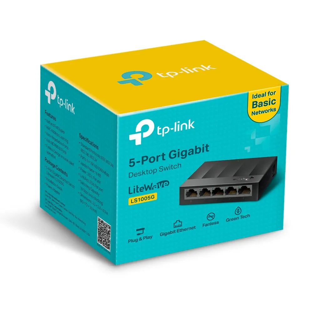 SWITCH LITE WAVE 5 PUERTOS GIGABIT, LS1005G, TP-LINK