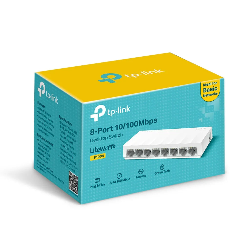 SWITCH LITE WAVE 8 PUERTOS ETHERNET*TECN, LS1008, TP-LINK