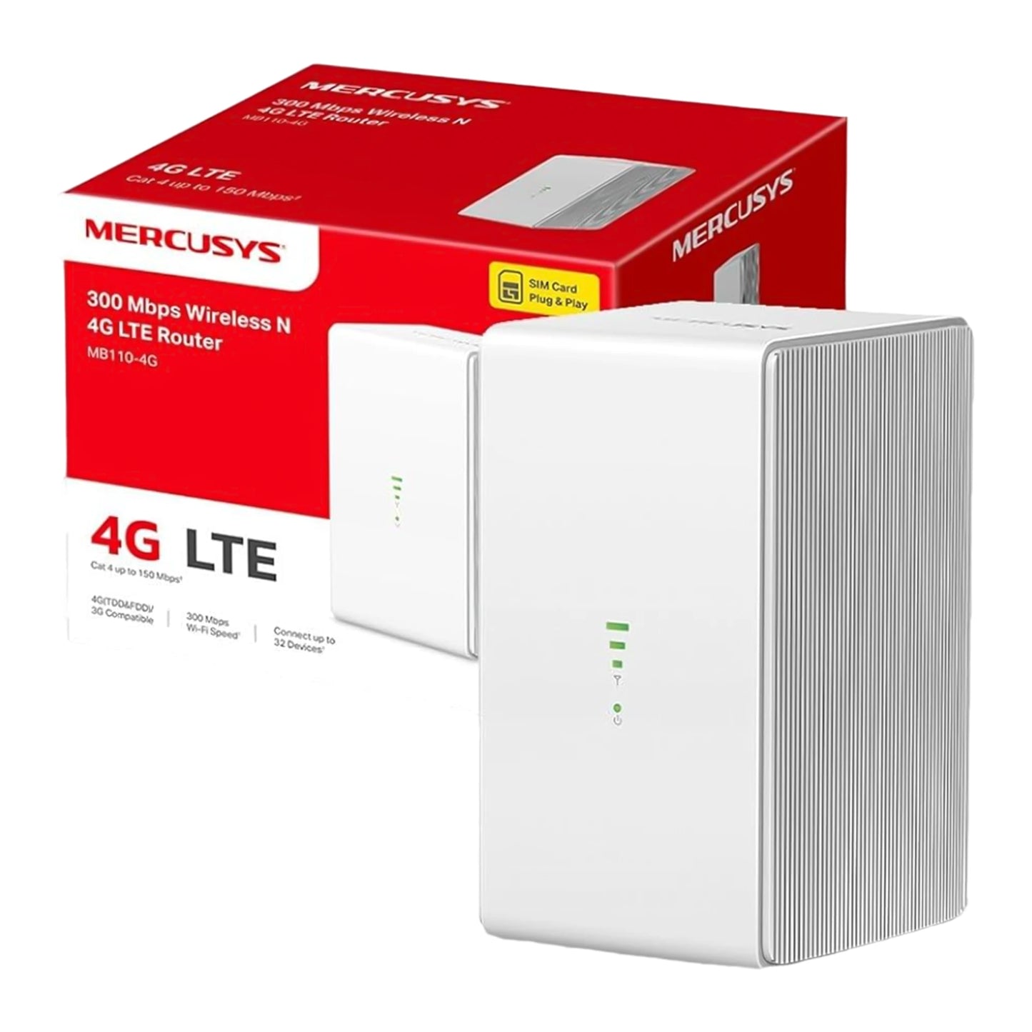 ROUTER 4G LTE INALAMBRICO*N300, MB110-4G, MERCUSYS