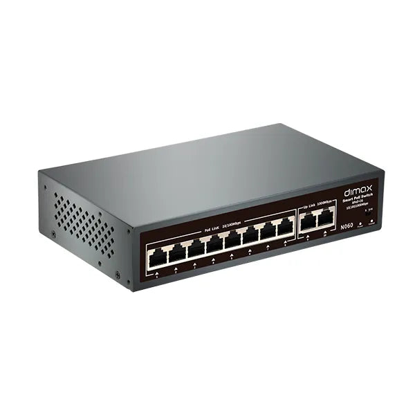 SWITCH DE 8 PUERTOS POE + 2 UP LINK, N060, DIMAX