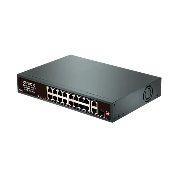 SWITCH DE 16 PUERTOS POE+2 UP LINK+1SFP, N061, DIMAX