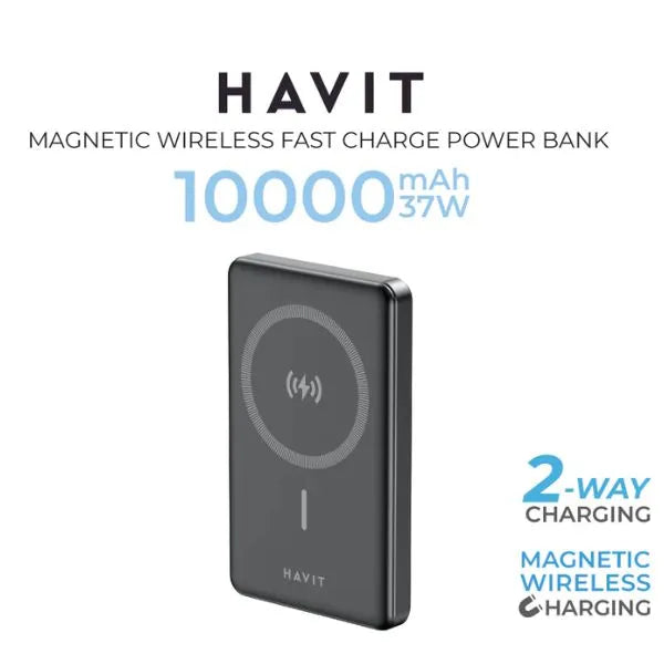 POWER BANK INALAMBRICO 10000mAh NEGRO, PB5203-BLACK, HAVIT