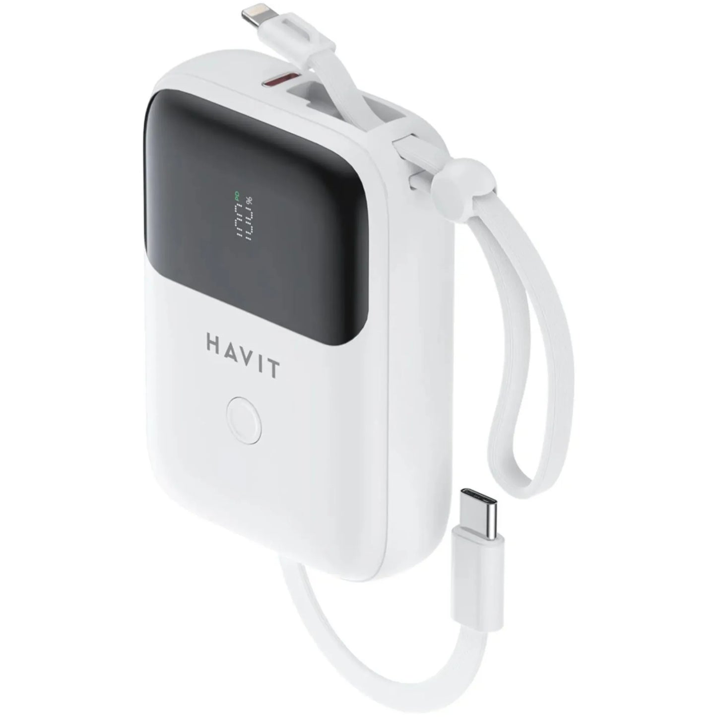 BATERIA PORTATIL 10,000mAh BLANCO, PB5215-WH, HAVIT