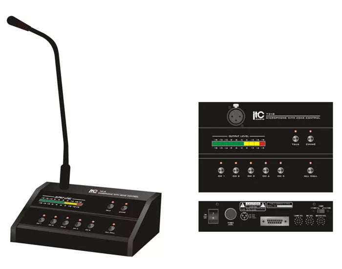 MICROFONO SELECTOR DE ZONAS, T-318, ITC