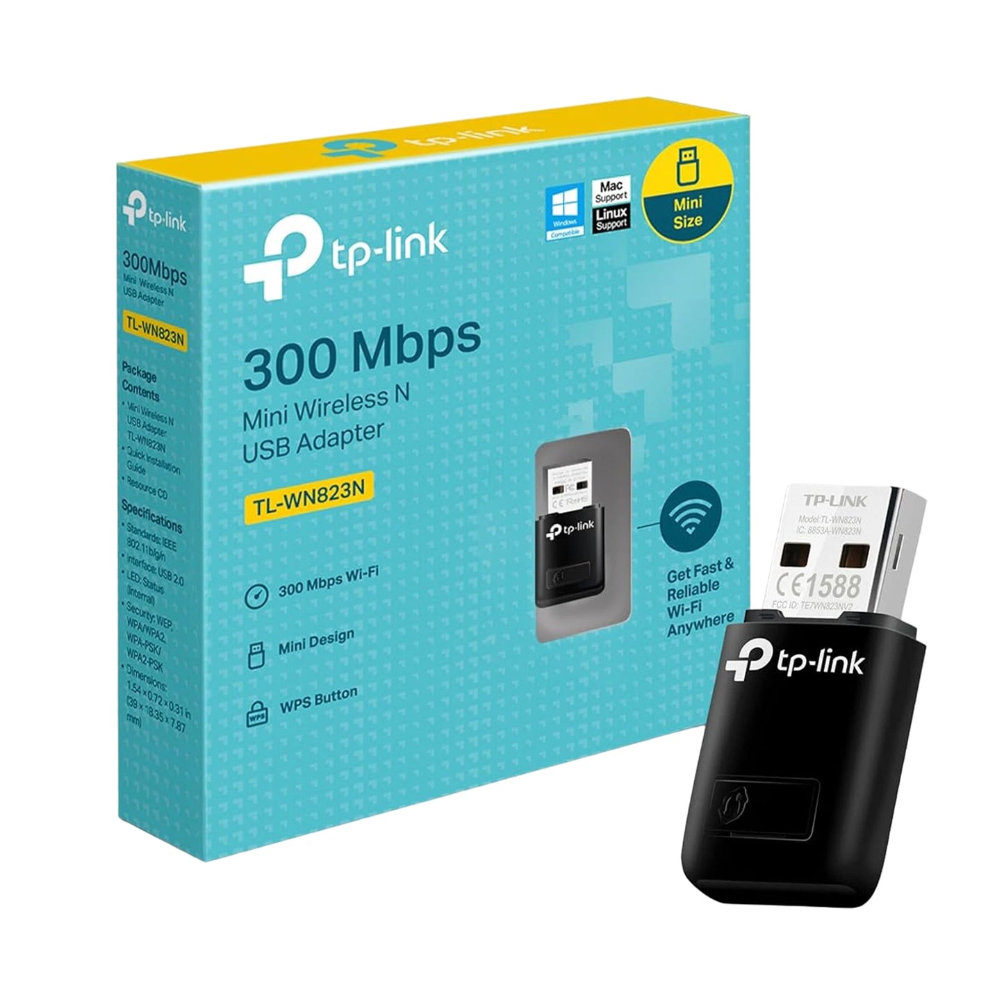 ADAPTADOR USB A WIFI *MINI *300MBPS, TL-WN823N, TP-LINK