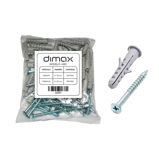 TORNILLOS CON TARUGOS # 6, U001, DIMAX