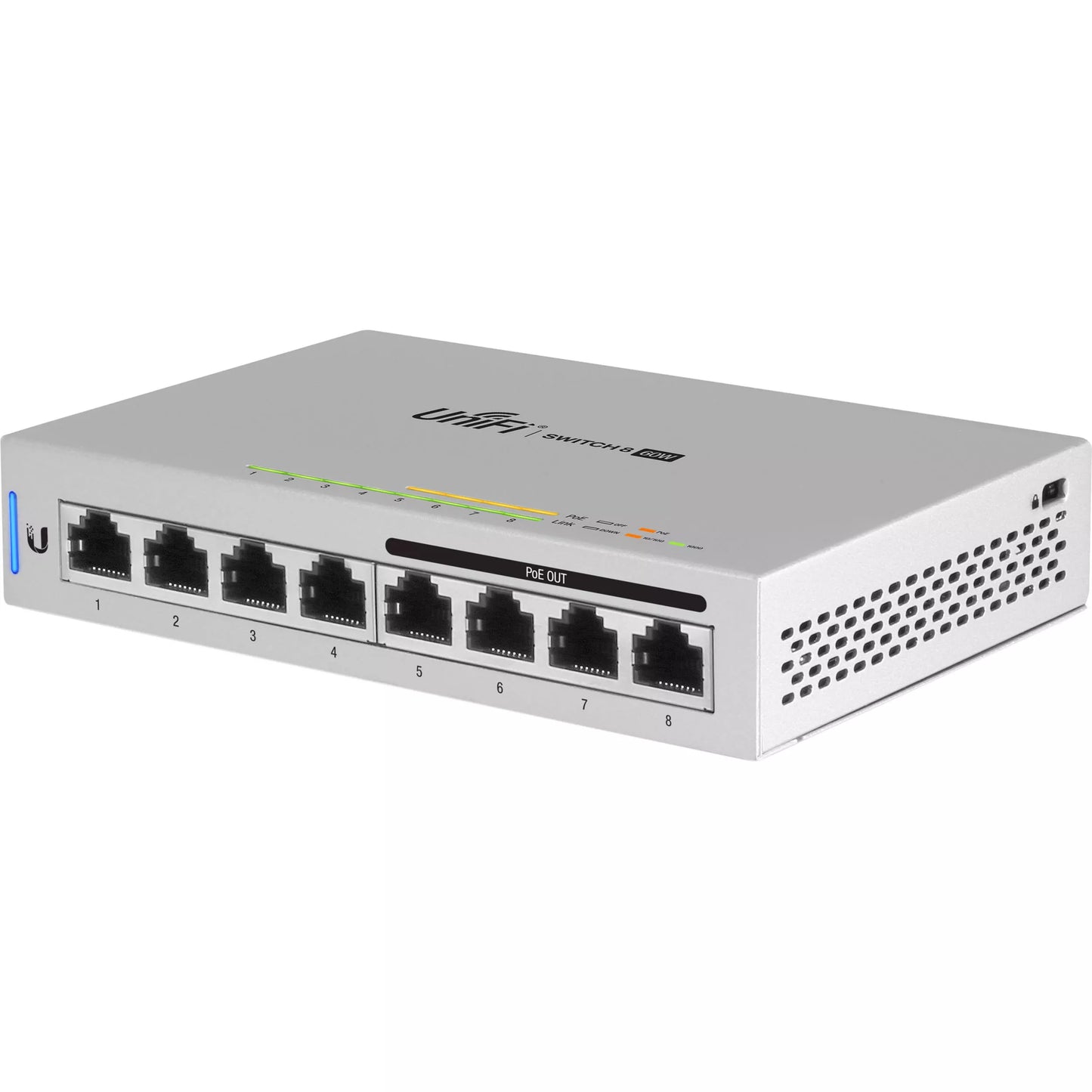 SWITCH DE 8 PUERTOS GIGABIT POE, UB-US-8-60W, UBIQUITI