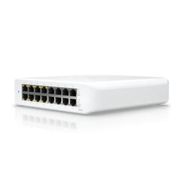 SWITCH UNIFI LITE POE DE 16 PUERTOS, USW-Lite-16-POE, UBIQUITI