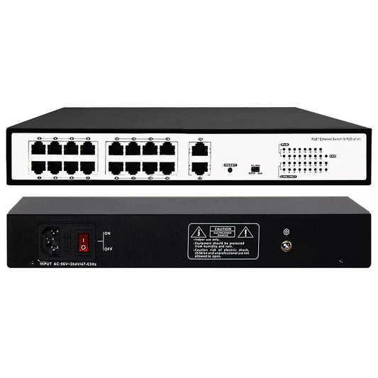 SWITCH POE 16 PUERTOS, VM-SW16P2G-200W, VICOM