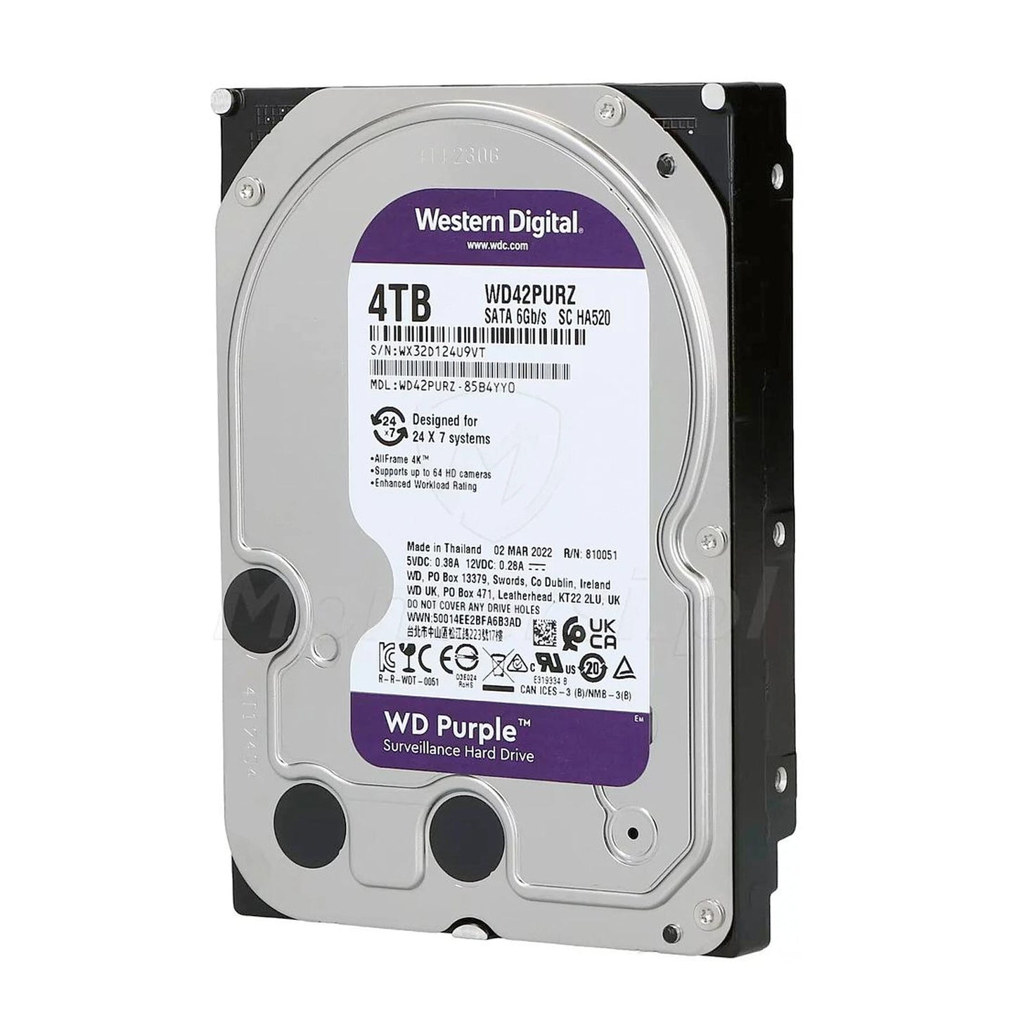 DISCO DURO WD 4TB PURPURA, WD42PURZ, WESTERN DIGITAL