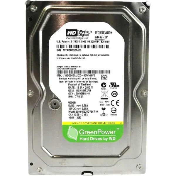 DISCO DURO NEW PULL WD 500GB 3.5", WD5000AUDX, WESTERN DIGITAL