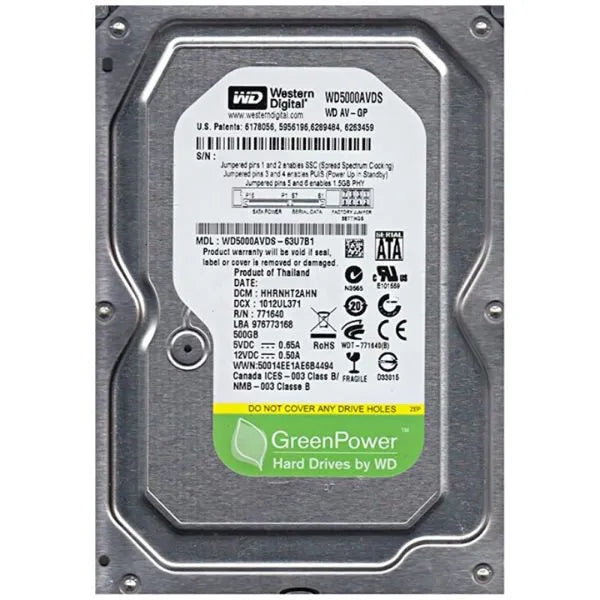 DISCO DURO NEW PULL WESTERN DIGITAL 500G, WD5000AVDS, WESTERN DIGITAL