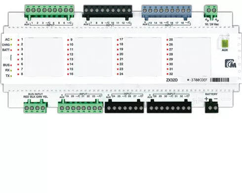 MÓDULO DE EXPACIÓN CABLEADA TIPO DIN, ZX32D, PARADOX