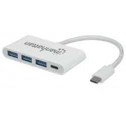 HUB DE SUPERVELOCIDAD USB-C 3.1 GEN 1 TIPO-C CON SUMINISTRO DE ENERGÍA, MANHATTAN, ICI163552