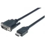 CABLE HDMI – HDMI MACHO A DVI-D 24+1 MACHO, ENLACE DUAL, NEGRO, 3.0 M., MANHATTAN, ICI372510