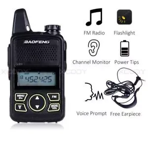 MINI WALKIE TALKIE UHF CON PANTALLA, BF-T1, BAOFENG