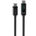 CABLE DE CARGA TIPO C A TIPO C DISPLAY, CB6247-BLACK, HAVIT