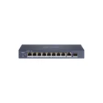 Switch 6 Puertos Gigabit POE + 2 Gigabit Hi-POE + 1 Gigabit RJ45 + 1 Gigabit Fibra Óptica: Estándar IEEE 802.3at AF BT para puertos Hi-POE, salida POE máxima de 90W., DS-3E0510HP-E,