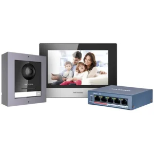 Kit de Videoportero IP: Para villa o casa, botón de llamada, almacena mensajes e imágenes en tarjeta TF, control móvil., DS-KIS602-B, HIKVISION