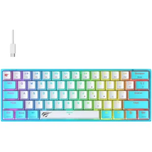 TECLADO GAMER RGB AZUL+BLANCO, KB877L-BLWH, HAVIT