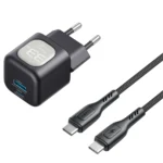 CARGADOR 30W GaN CON USB-C A USB-C, UC233 EU-BK, HAVIT